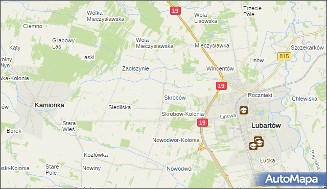 mapa Skrobów, Skrobów na mapie Targeo