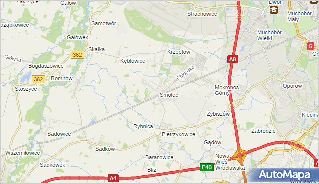 mapa Smolec, Smolec na mapie Targeo