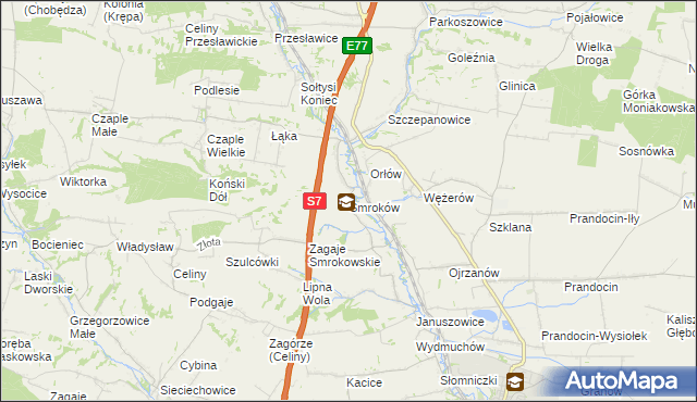mapa Smroków, Smroków na mapie Targeo
