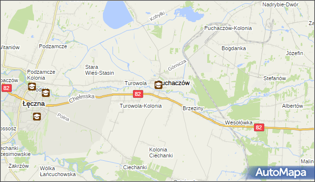 mapa Stara Wieś gmina Puchaczów, Stara Wieś gmina Puchaczów na mapie Targeo