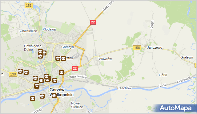 mapa Wawrów, Wawrów na mapie Targeo