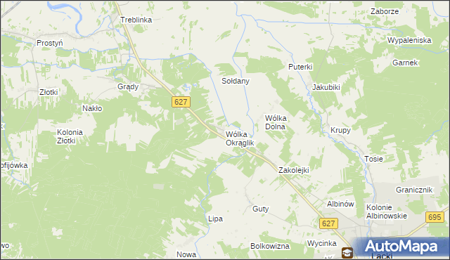 mapa Wólka Okrąglik, Wólka Okrąglik na mapie Targeo