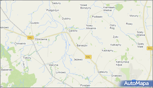 mapa Banaszki, Banaszki na mapie Targeo