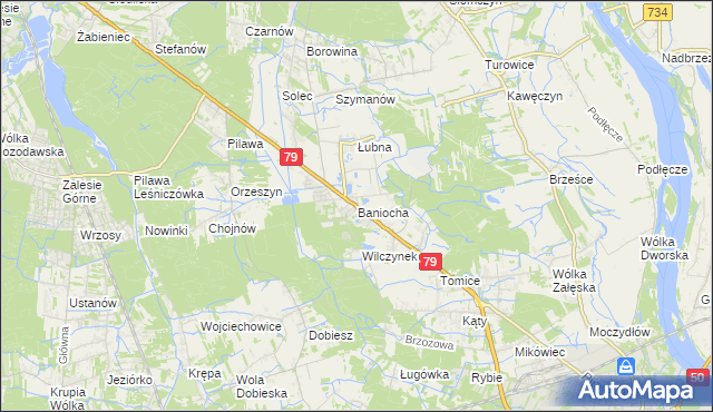 mapa Baniocha, Baniocha na mapie Targeo