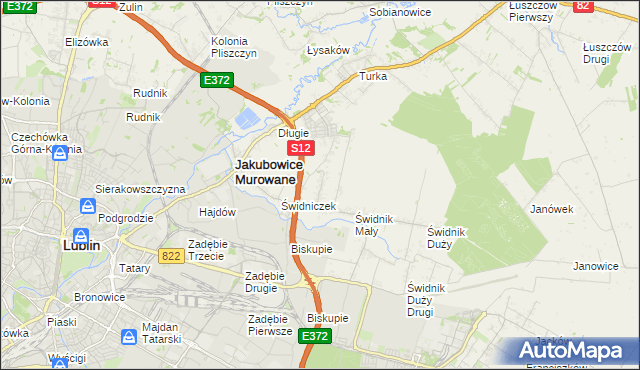 mapa Biskupie-Kolonia gmina Wólka, Biskupie-Kolonia gmina Wólka na mapie Targeo