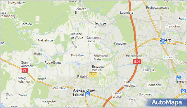 mapa Brużyczka Mała, Brużyczka Mała na mapie Targeo