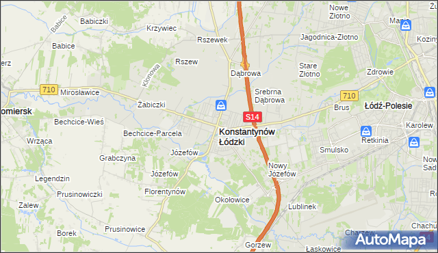 mapa Konstantynów Łódzki, Konstantynów Łódzki na mapie Targeo