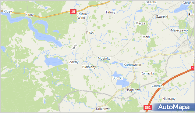 mapa Mostołty, Mostołty na mapie Targeo