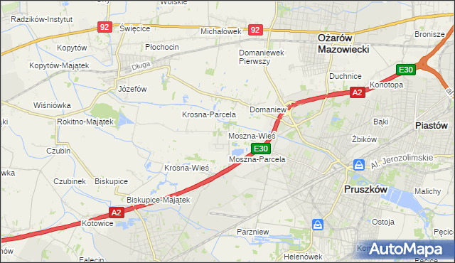 mapa Moszna-Wieś, Moszna-Wieś na mapie Targeo