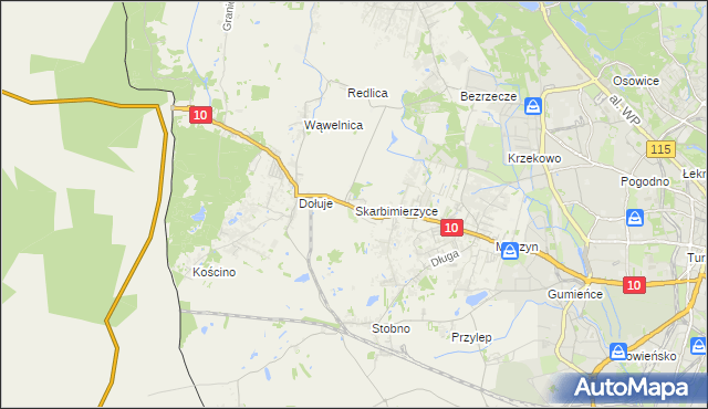 mapa Skarbimierzyce, Skarbimierzyce na mapie Targeo