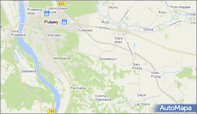 mapa Skowieszyn, Skowieszyn na mapie Targeo