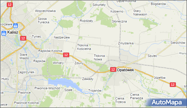 mapa Tłokinia Nowa, Tłokinia Nowa na mapie Targeo