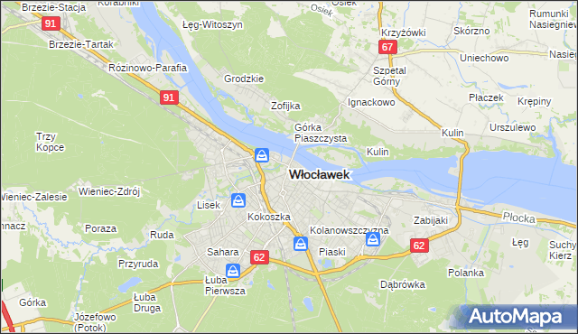 mapa Włocławka, Włocławek na mapie Targeo