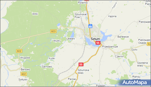 mapa Zajezierze gmina Sztum, Zajezierze gmina Sztum na mapie Targeo