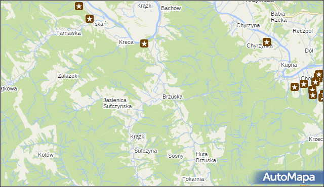mapa Brzuska, Brzuska na mapie Targeo