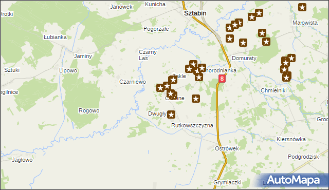 mapa Ciemne gmina Suchowola, Ciemne gmina Suchowola na mapie Targeo