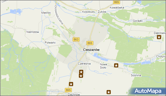 mapa Cieszanów, Cieszanów na mapie Targeo
