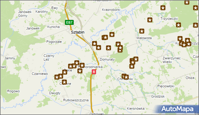 mapa Domuraty, Domuraty na mapie Targeo