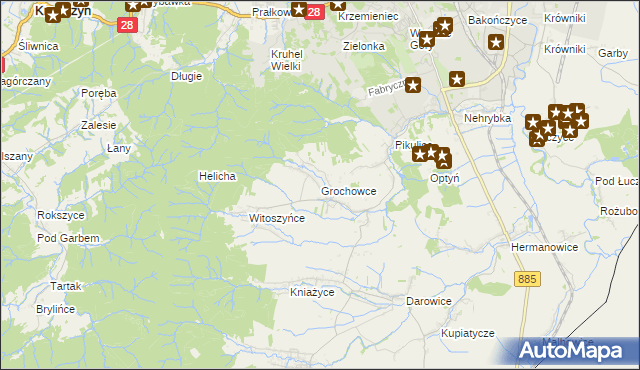 mapa Grochowce, Grochowce na mapie Targeo