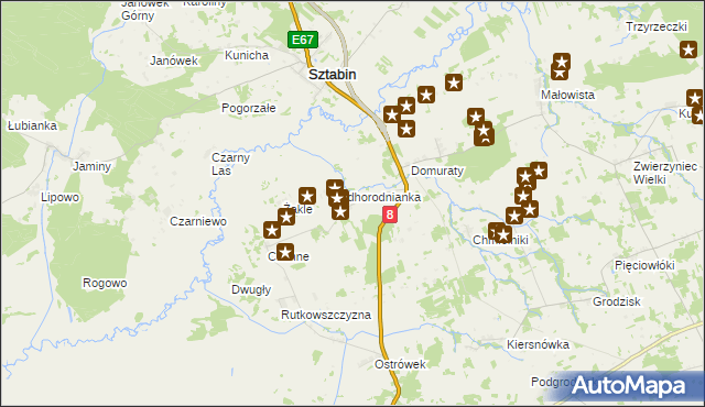 mapa Horodnianka gmina Suchowola, Horodnianka gmina Suchowola na mapie Targeo