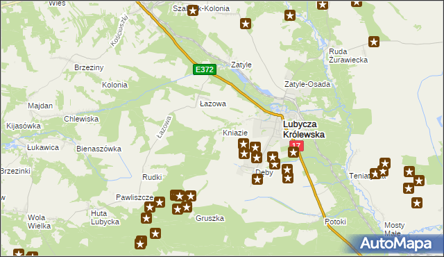 mapa Kniazie gmina Lubycza Królewska, Kniazie gmina Lubycza Królewska na mapie Targeo