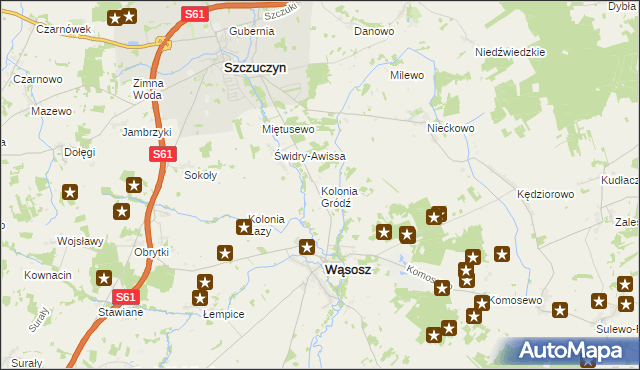 mapa Kolonia Gródź, Kolonia Gródź na mapie Targeo