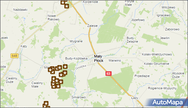 mapa Mały Płock, Mały Płock na mapie Targeo