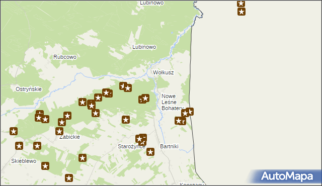 mapa Nowe Leśne Bohatery, Nowe Leśne Bohatery na mapie Targeo