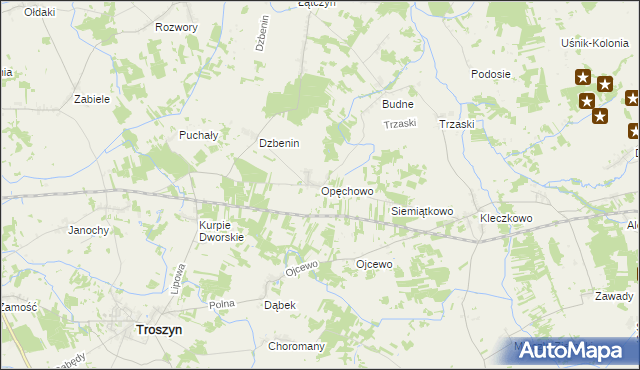 mapa Opęchowo, Opęchowo na mapie Targeo