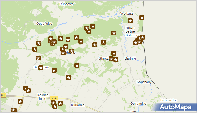 mapa Starożyńce, Starożyńce na mapie Targeo