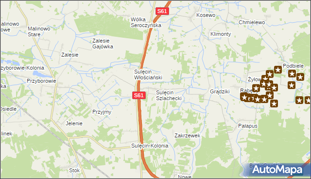 mapa Sulęcin Szlachecki, Sulęcin Szlachecki na mapie Targeo