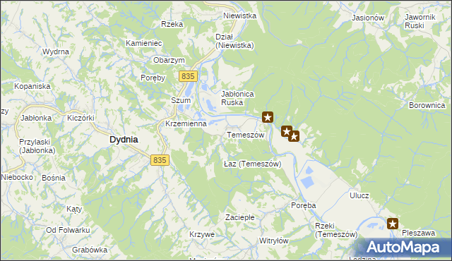 mapa Temeszów, Temeszów na mapie Targeo