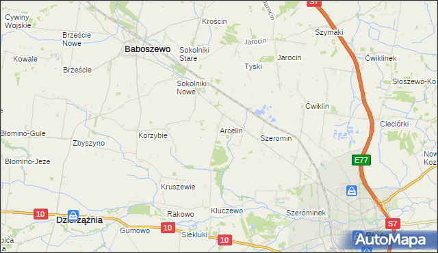 mapa Arcelin, Arcelin na mapie Targeo