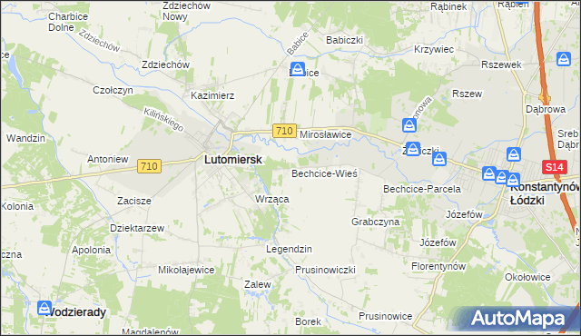 mapa Bechcice-Wieś, Bechcice-Wieś na mapie Targeo