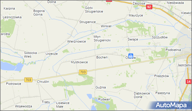 mapa Bocheń, Bocheń na mapie Targeo