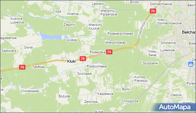 mapa Borowiny gmina Kluki, Borowiny gmina Kluki na mapie Targeo