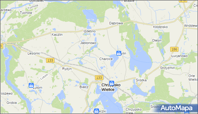 mapa Charcice, Charcice na mapie Targeo