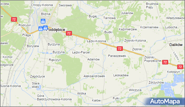 mapa Ciężków gmina Poddębice, Ciężków gmina Poddębice na mapie Targeo