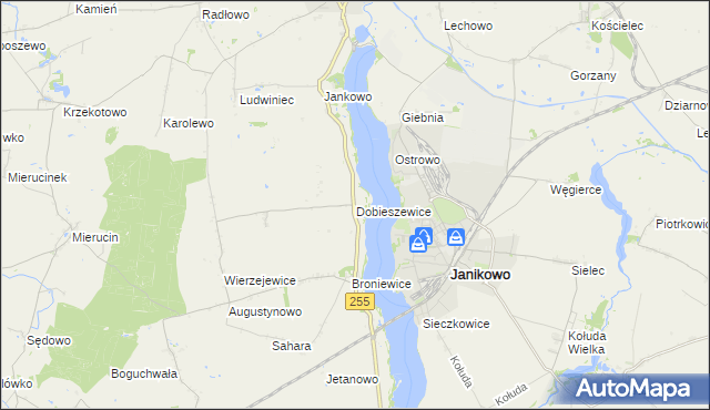 mapa Dobieszewice, Dobieszewice na mapie Targeo