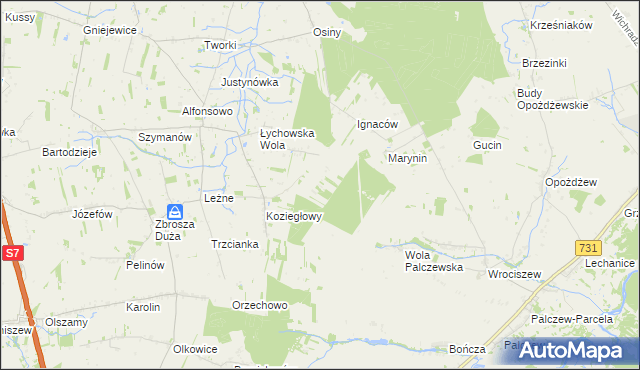 mapa Dobra Wola gmina Jasieniec, Dobra Wola gmina Jasieniec na mapie Targeo