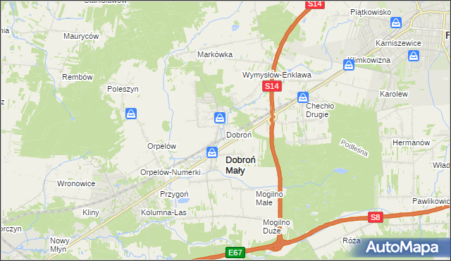 mapa Dobroń, Dobroń na mapie Targeo