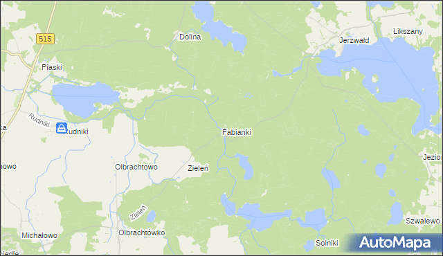 mapa Fabianki gmina Susz, Fabianki gmina Susz na mapie Targeo