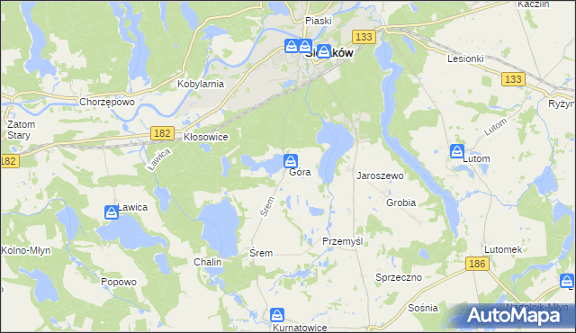 mapa Góra gmina Sieraków, Góra gmina Sieraków na mapie Targeo