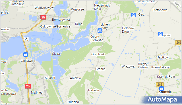 mapa Grąblinek, Grąblinek na mapie Targeo