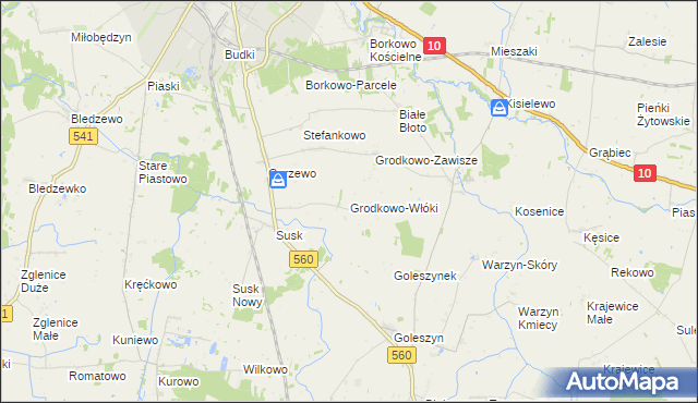 mapa Grodkowo-Włóki, Grodkowo-Włóki na mapie Targeo