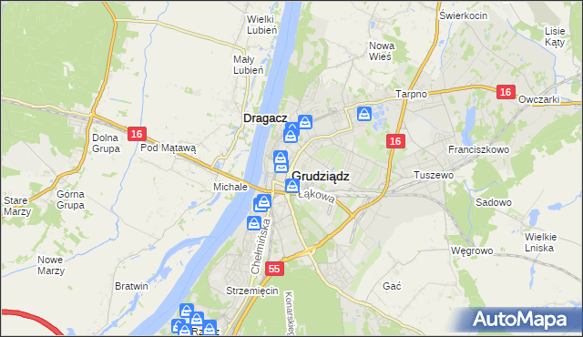 mapa Grudziądza, Grudziądz na mapie Targeo