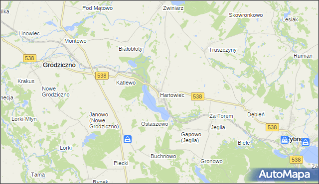 mapa Hartowiec, Hartowiec na mapie Targeo