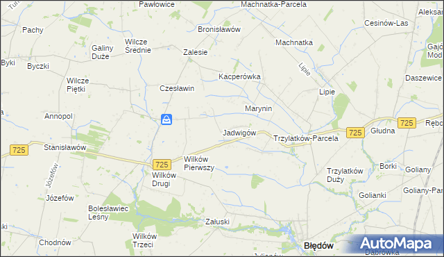 mapa Jadwigów gmina Błędów, Jadwigów gmina Błędów na mapie Targeo