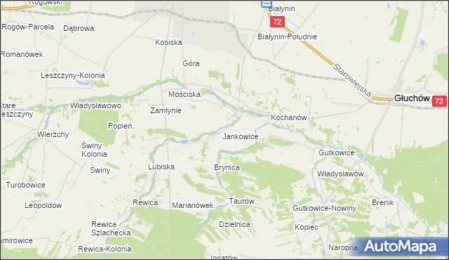 mapa Jankowice-Kolonia gmina Jeżów, Jankowice-Kolonia gmina Jeżów na mapie Targeo