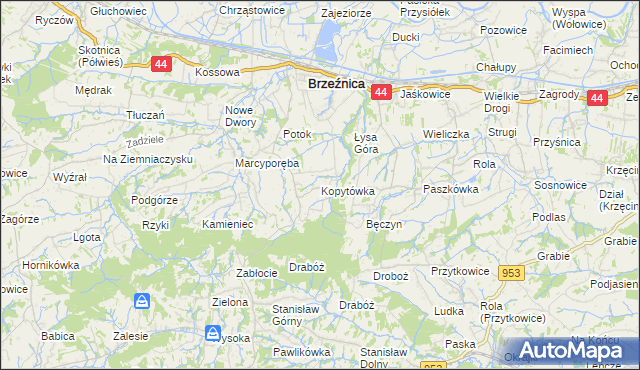 mapa Kopytówka, Kopytówka na mapie Targeo